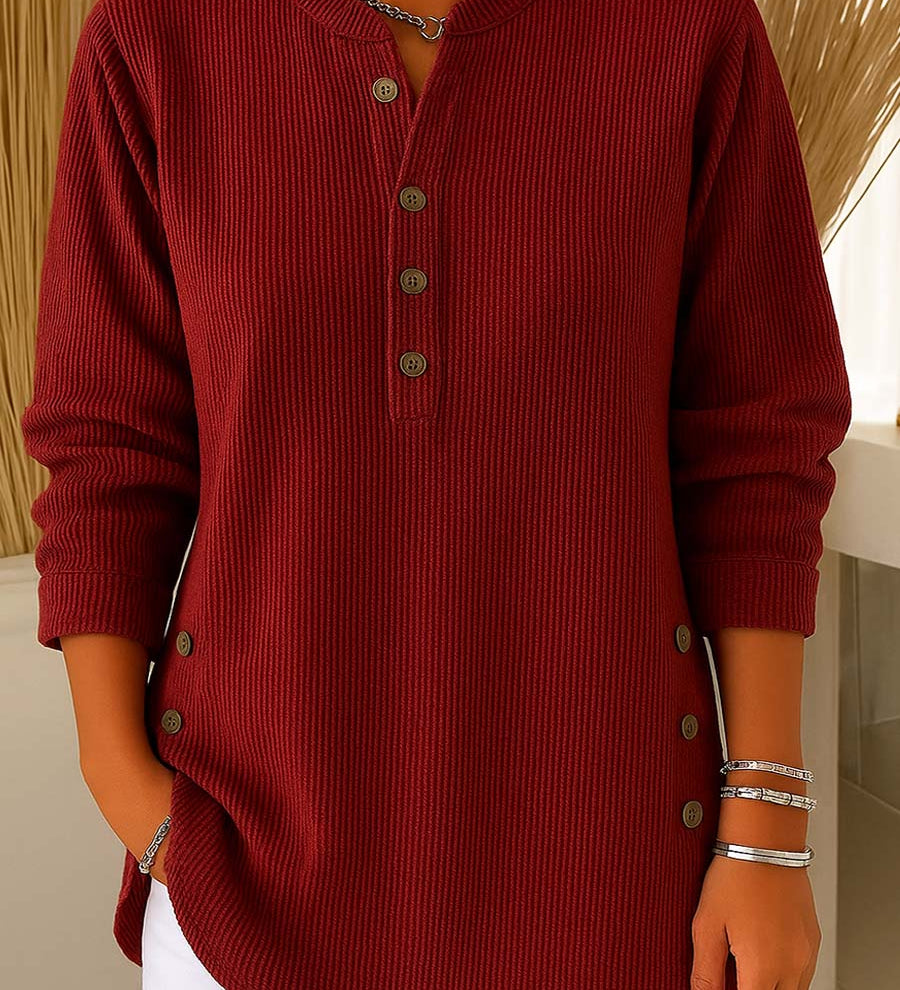 ✨🎅Weihnachtsangebote – Nur für kurze Zeit!⏰Langärmeliges, locker gestricktes Sweatshirt aus einfarbigem Material mit Rundhalsausschnitt für Damen