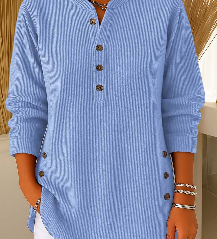 ✨🎅Weihnachtsangebote – Nur für kurze Zeit!⏰Langärmeliges, locker gestricktes Sweatshirt aus einfarbigem Material mit Rundhalsausschnitt für Damen