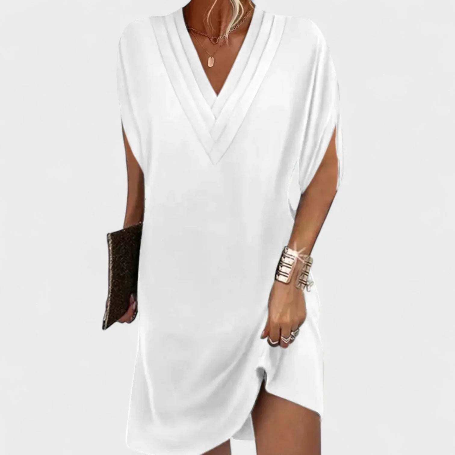 Helena - Vestido Elegante com Mangas Abertas