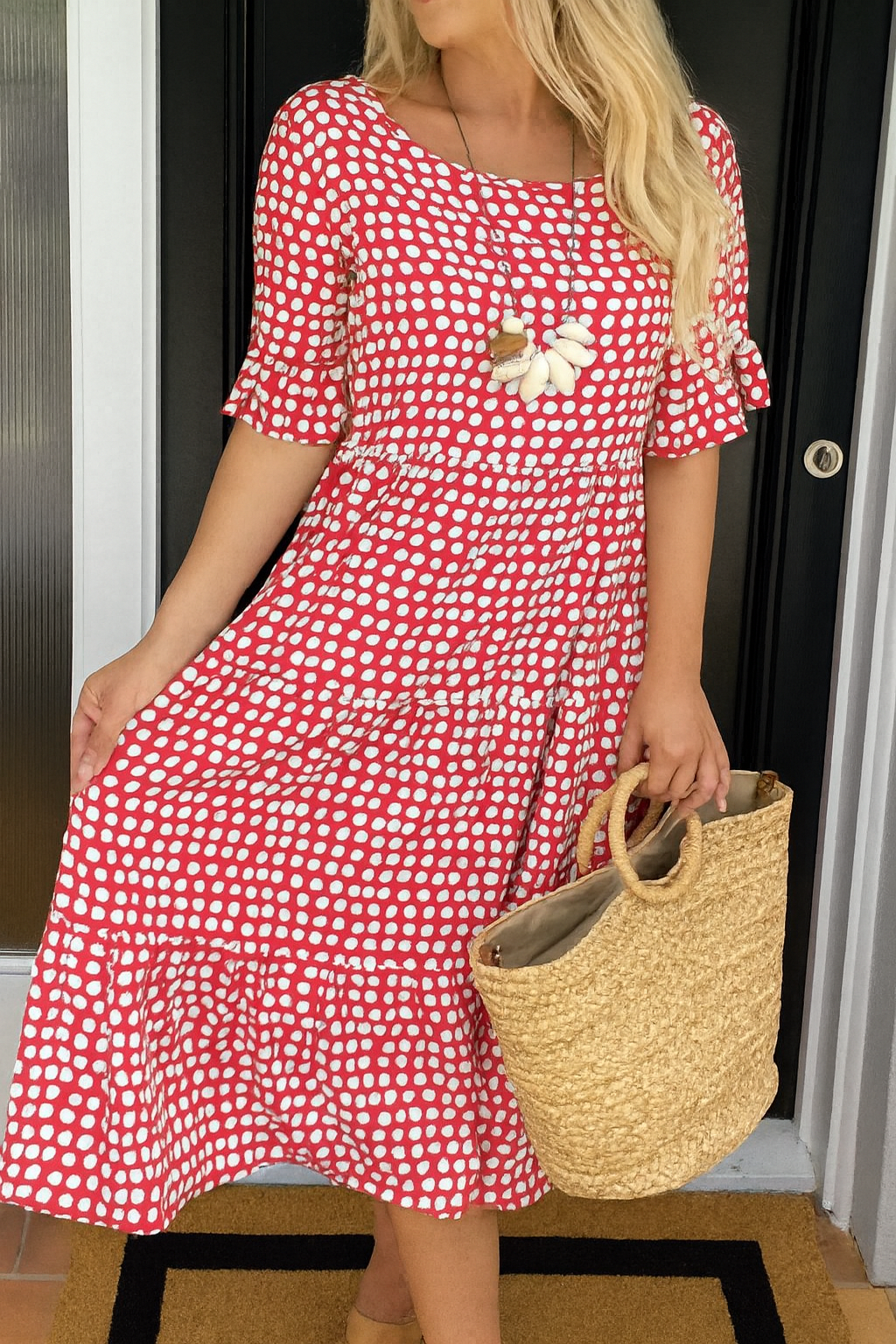 Cecília | Vestido Midi de Manga Curta