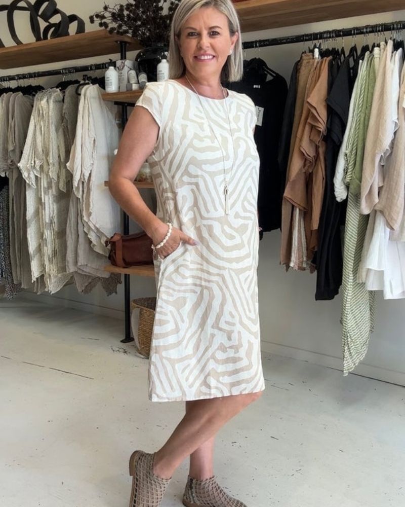 Jucília | Vestido de verão com decote redondo