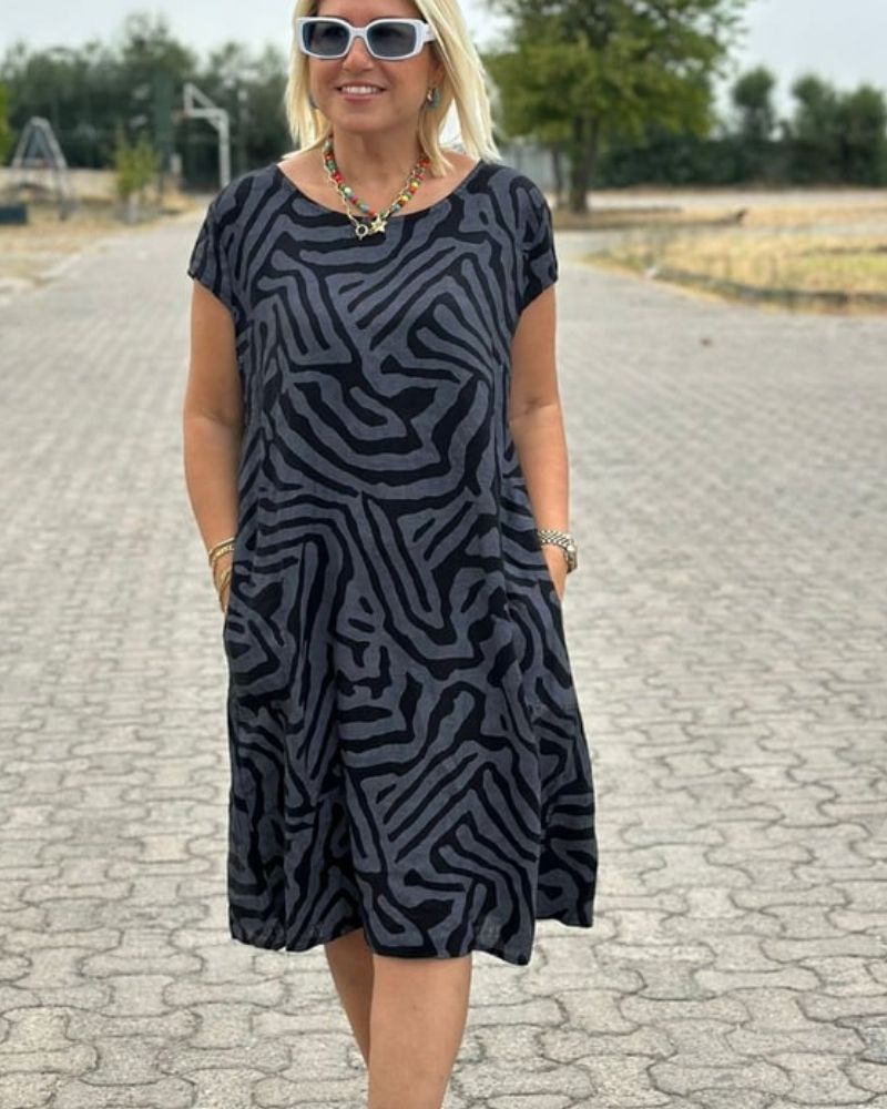 Jucília | Vestido de verão com decote redondo