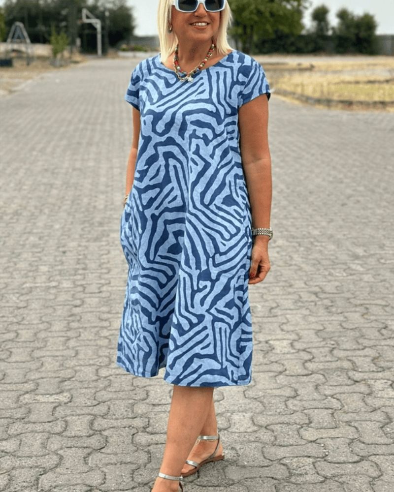Jucília | Vestido de verão com decote redondo