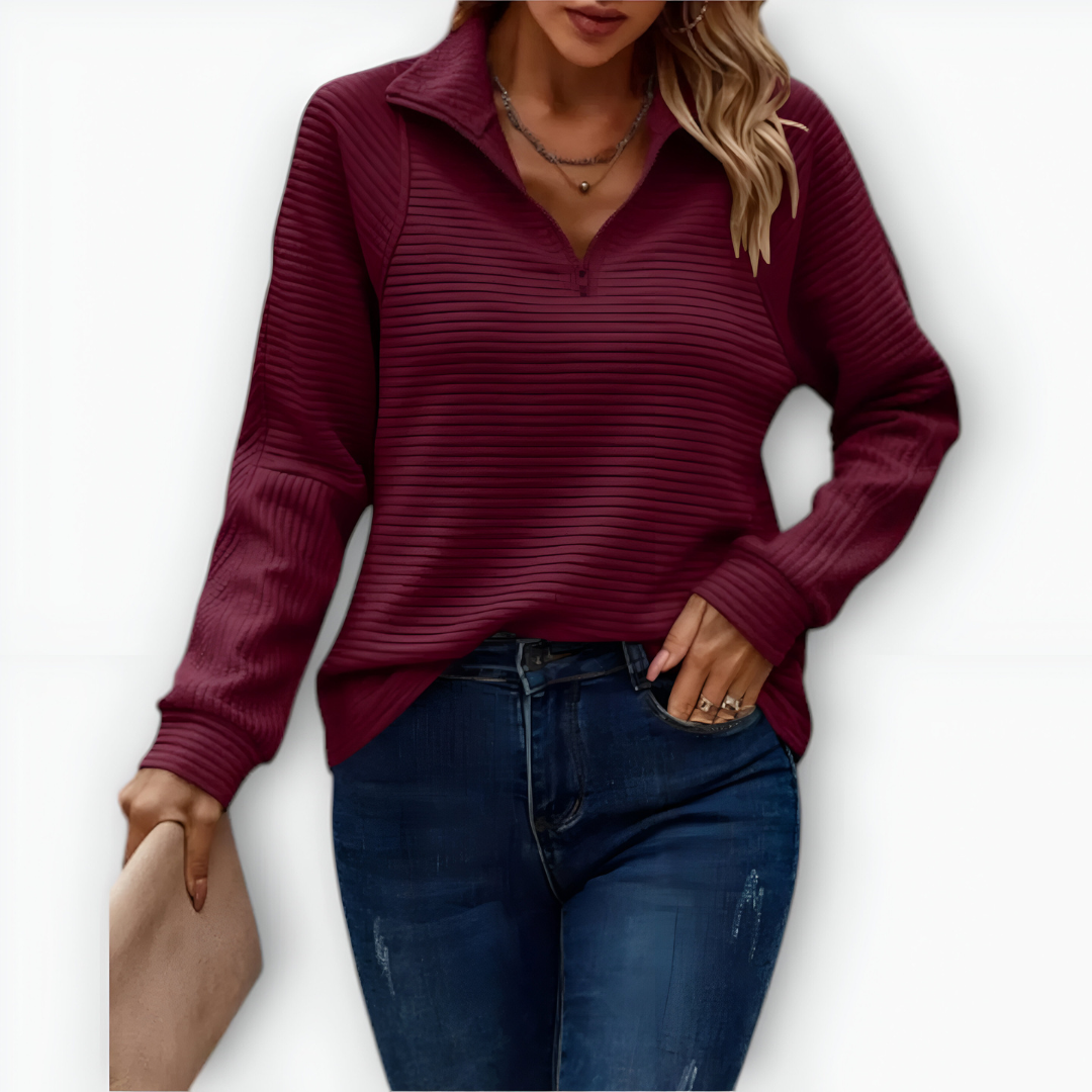 Bruna - Camisola elegante com meio fecho