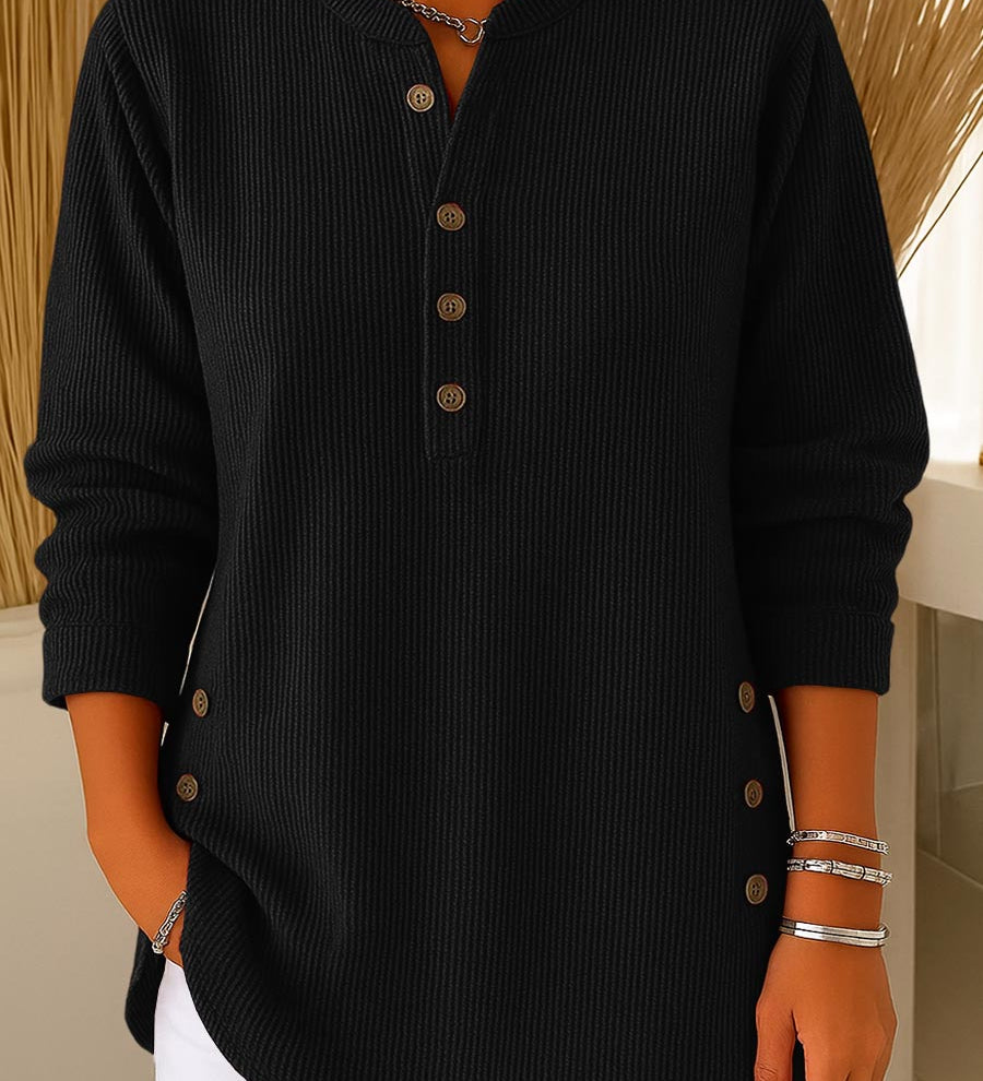 ✨🎅Weihnachtsangebote – Nur für kurze Zeit!⏰Langärmeliges, locker gestricktes Sweatshirt aus einfarbigem Material mit Rundhalsausschnitt für Damen