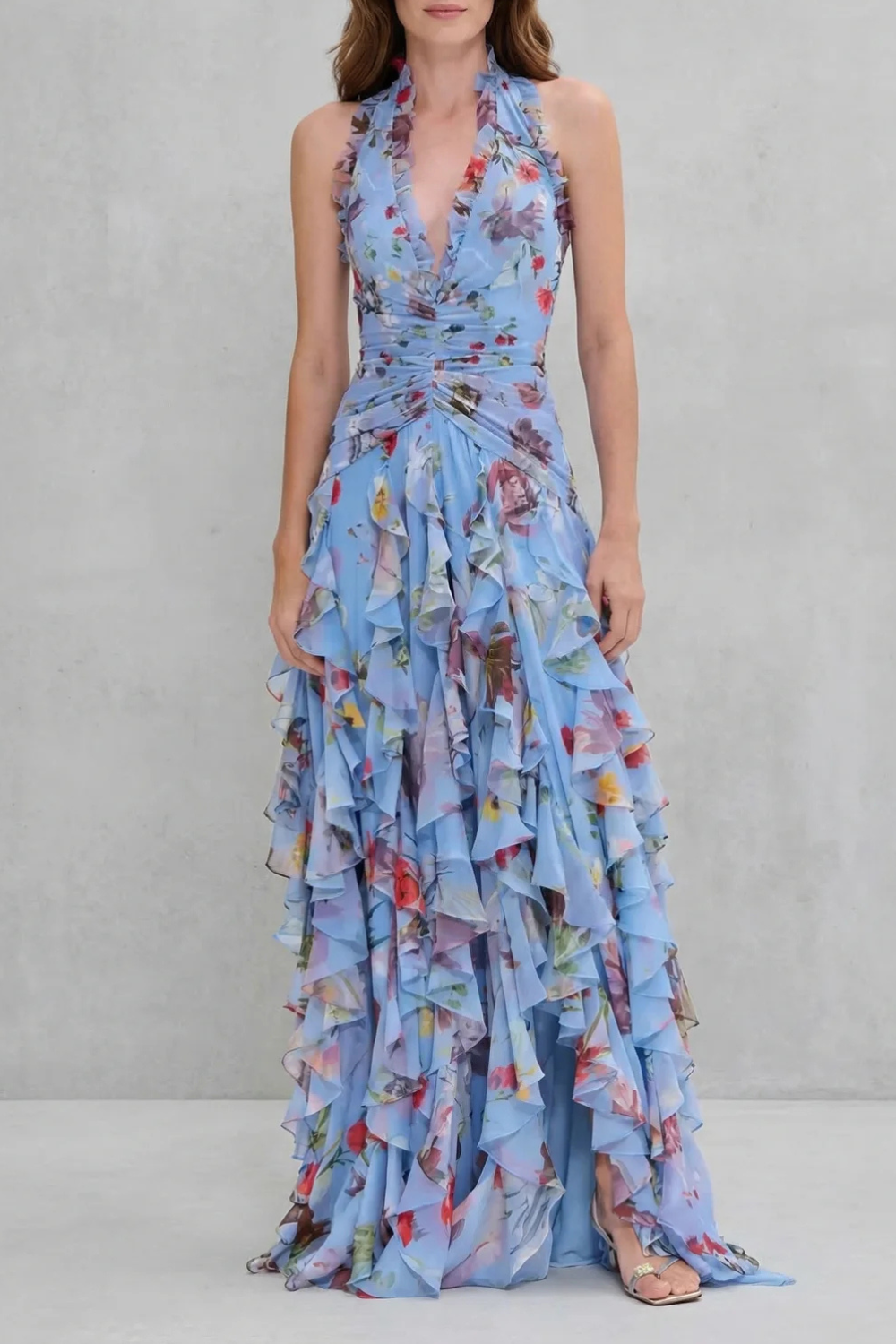 Cláudia – Vestido Maxi Floral Elegante