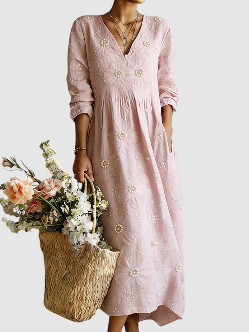 Helena – Vestido Midi Floral Elegante