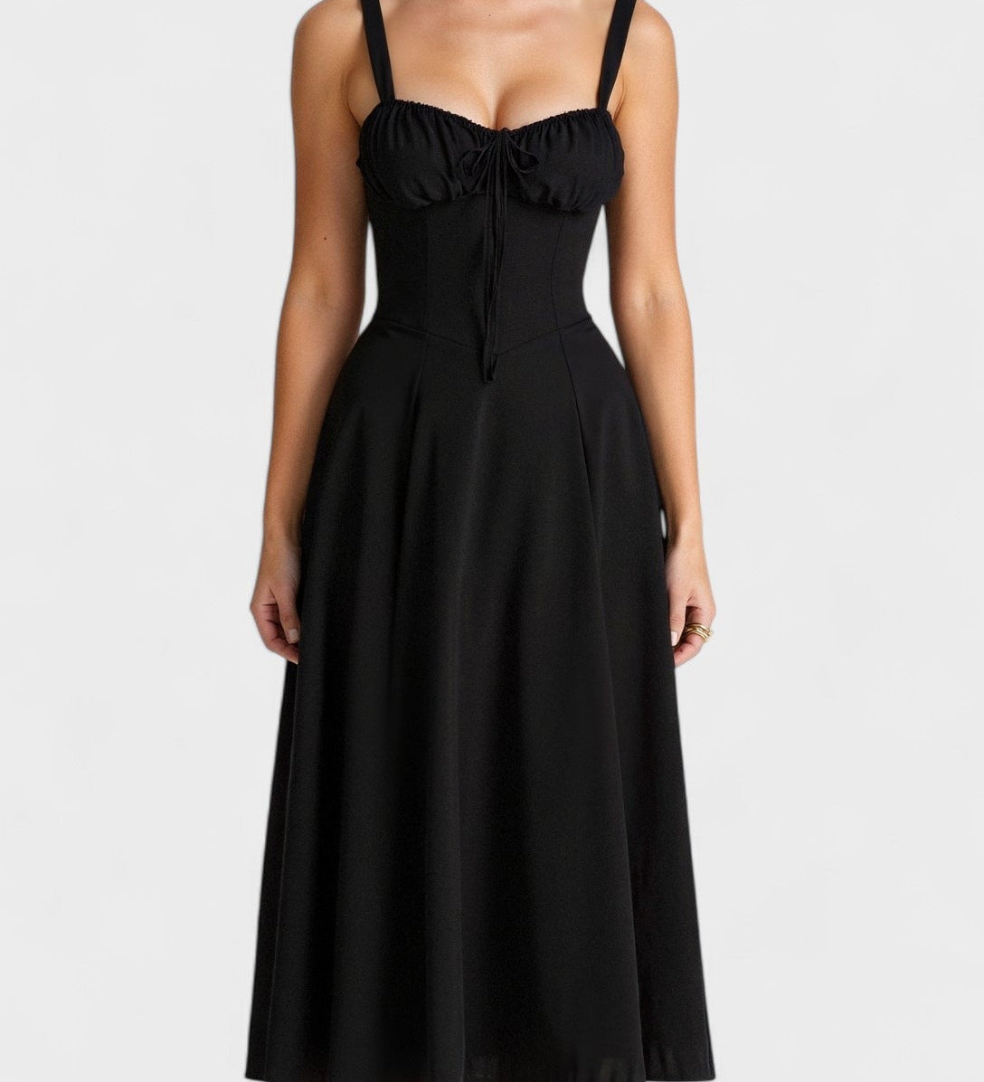 Carolina - Vestido Floral com Corpete Ajustado