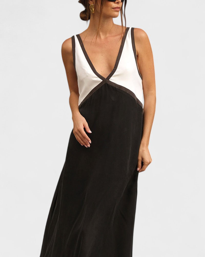 Lara - Vestido Comprido Bicolor