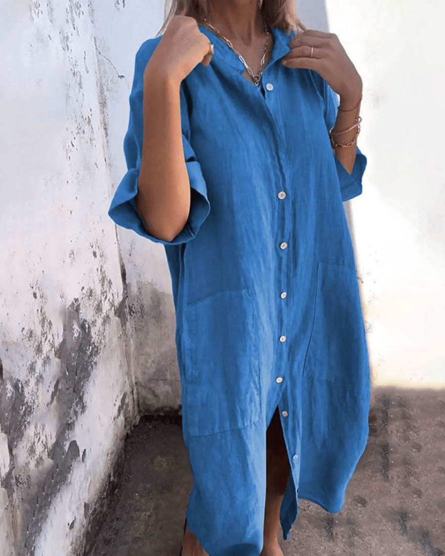 Ana – Vestido Camiseiro Leve e Fluido