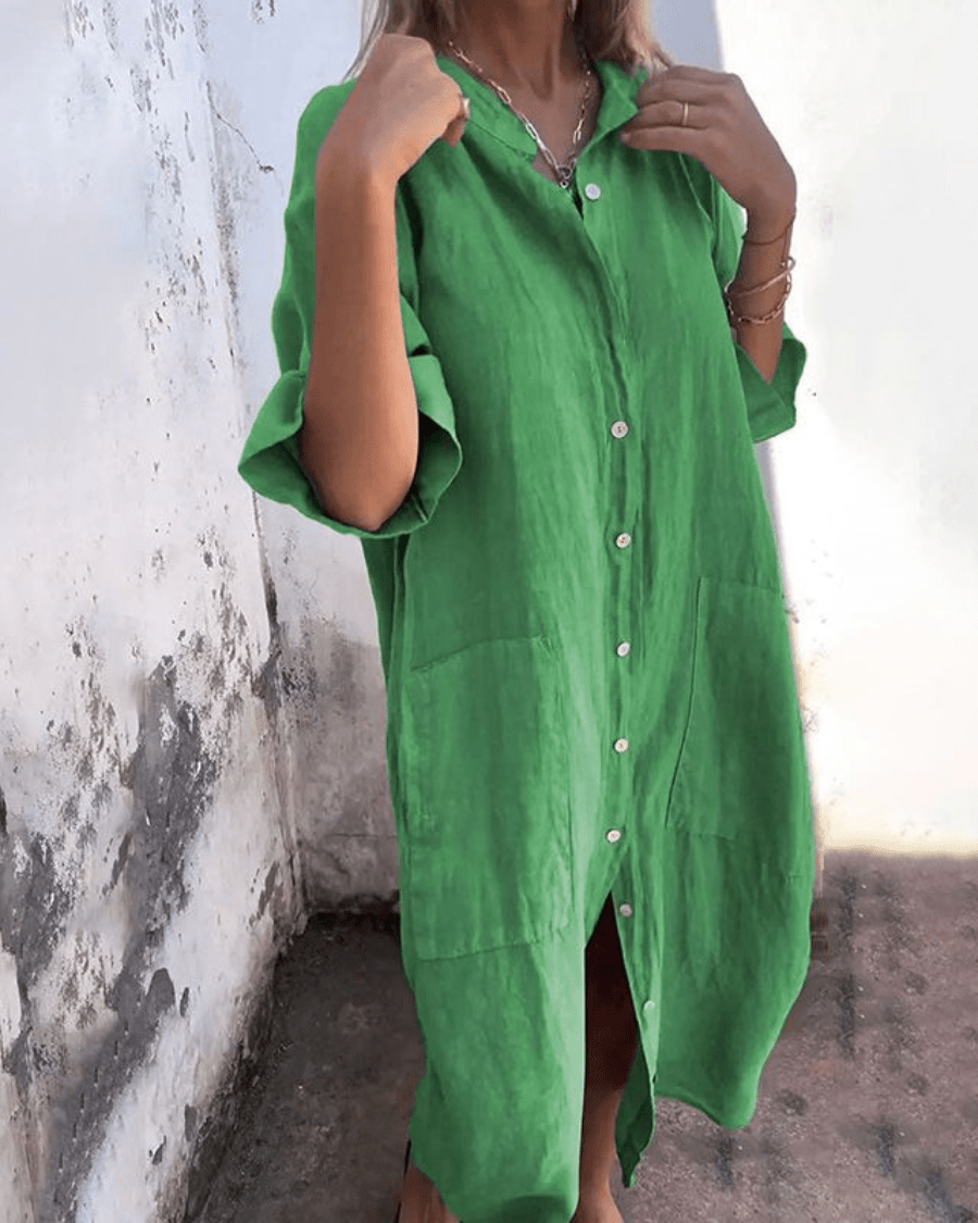 Ana – Vestido Camiseiro Leve e Fluido