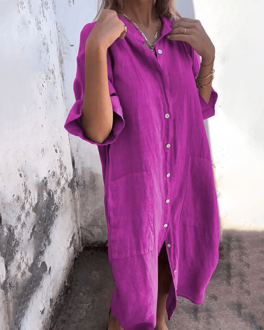 Ana – Vestido Camiseiro Leve e Fluido