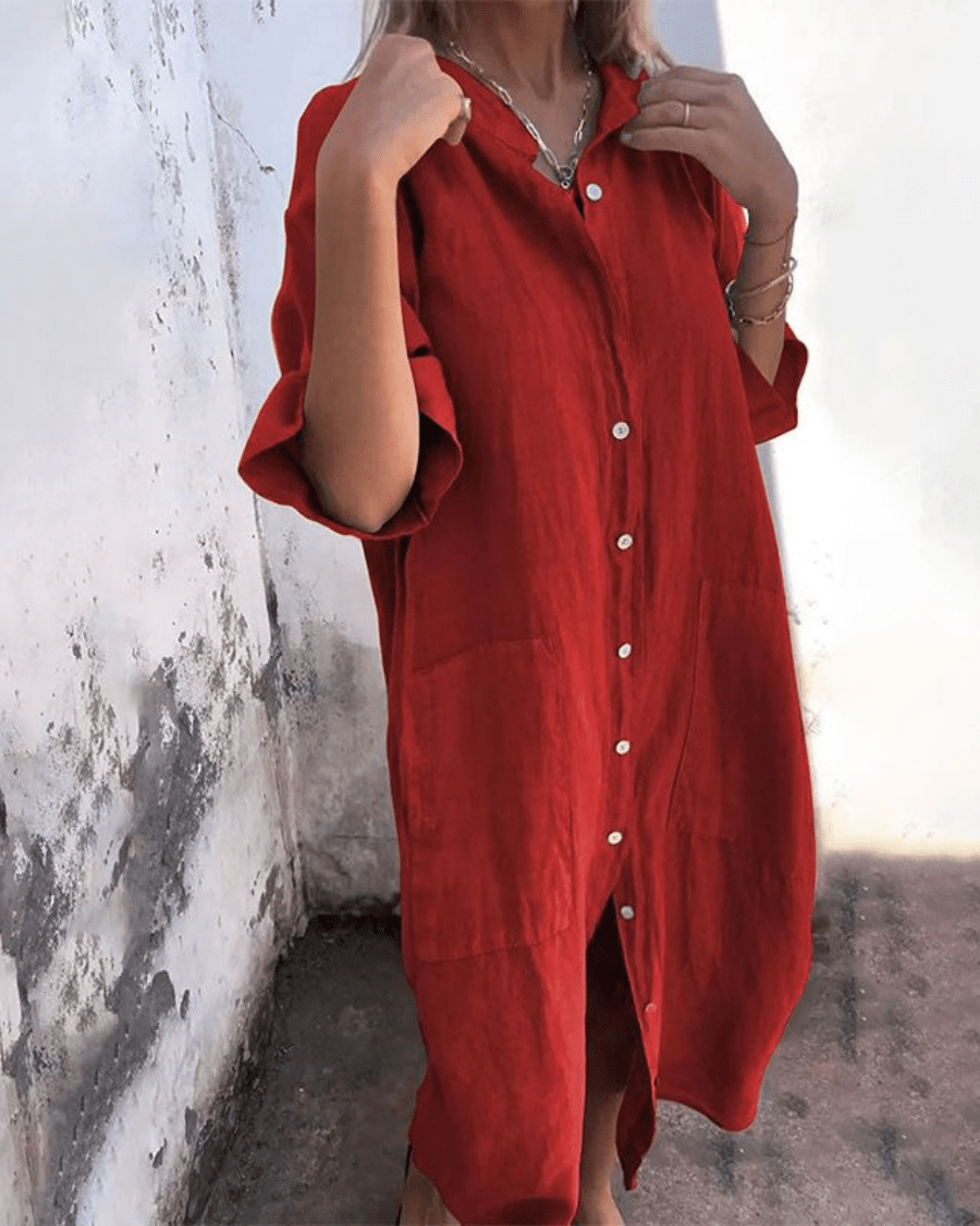 Ana – Vestido Camiseiro Leve e Fluido