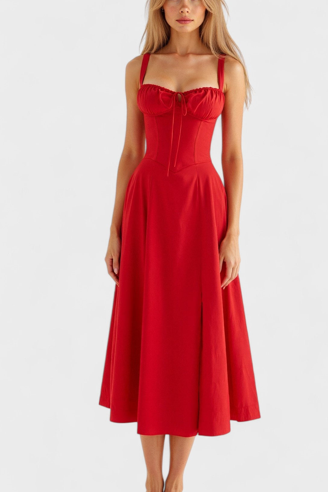 Carolina - Vestido Floral com Corpete Ajustado