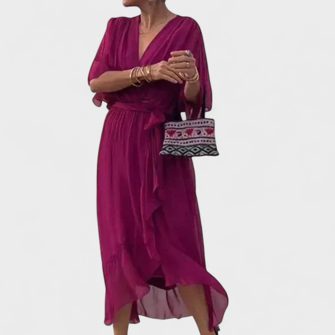 Patricia - Vestido com Laço e Detalhes Artesanais